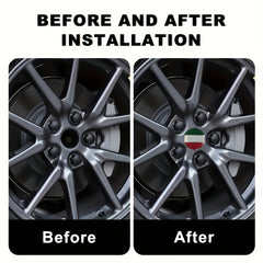4pcs 60mm Italian Flag Car Wheel Hub Center Cap Rim Cap