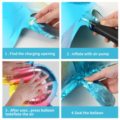 8pcs Rainbow Cloud Foil Balloon Set 4th Birthday Party Decor