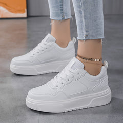 Women's Faux Leather Chunky Sneakers for Outdoor Sports