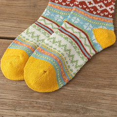 Geometric Pattern Colorblock Socks for Women