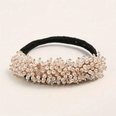 Crystal Pearl Hair Device Braided Headdress Hair Artifact Bun Accessories