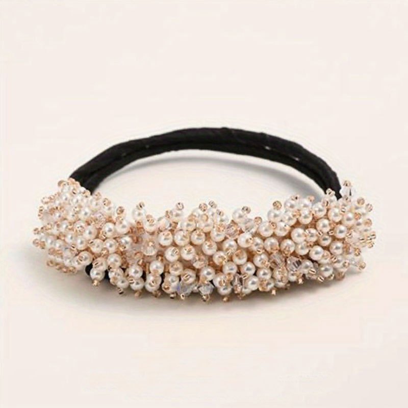 Crystal Pearl Hair Device Braided Headdress Hair Artifact Bun Accessories