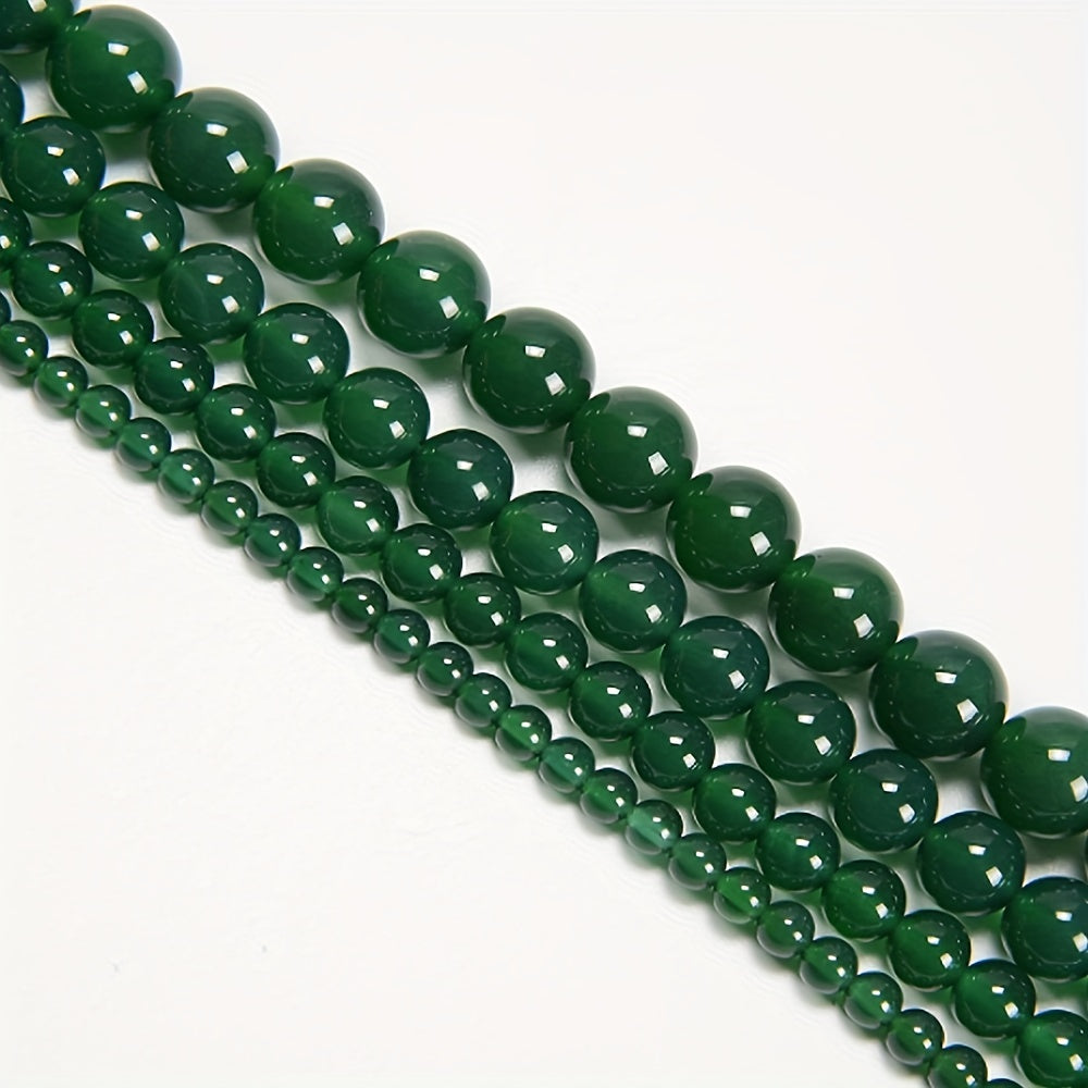 Green Agate Round Loose Beads for DIY Bracelet Bangle Necklace