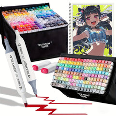 Dual Tip Markers Waterproof & Durable with Storage Bag