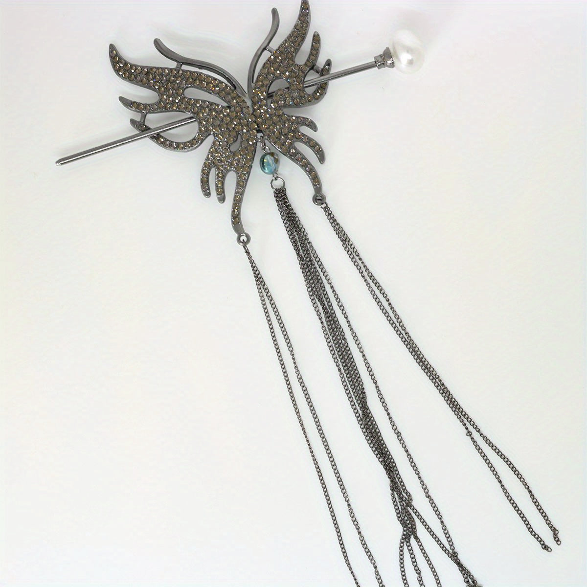 Vintage Tassel Faux Pearl Hairpin Chinese Style Hair Claw Clip