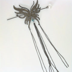Vintage Tassel Faux Pearl Hairpin Chinese Style Hair Claw Clip