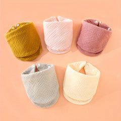 5pcs Baby Gauze Bibs Scarf 100 Cotton Square Towel Handkerchief