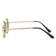 Round Metal Sunglasses for Women Men Anti Glare UV400