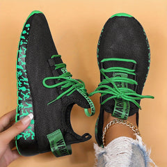Women's Running Shoes Flying Woven Comfort Athletic Shoes Lace Up