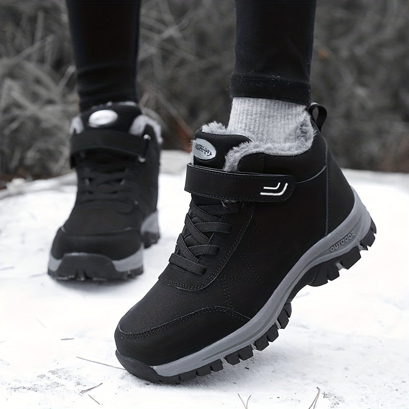 Fur Fleece Lined Snow Boots Waterproof Non Slip High Top Snow Shoes
