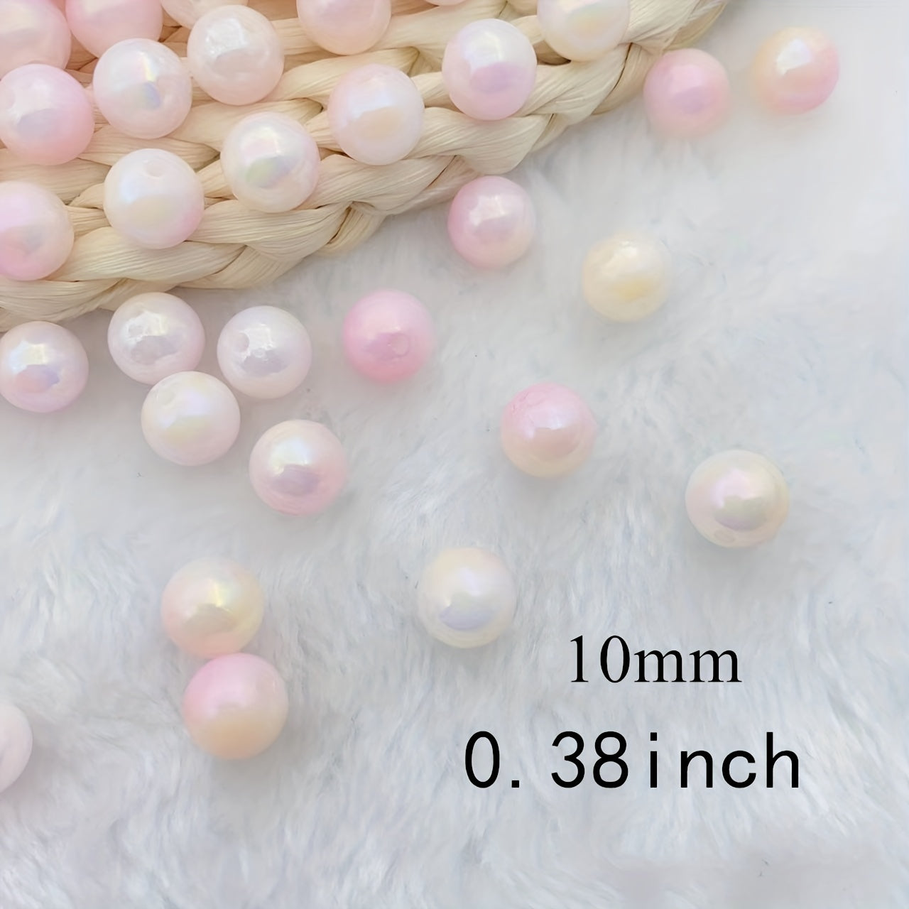 30PCS 10MM Pink Gradient Acrylic Round Beads DIY Jewelry Making Crafts