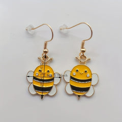 Cartoon Bee Image Stud Earrings for Women