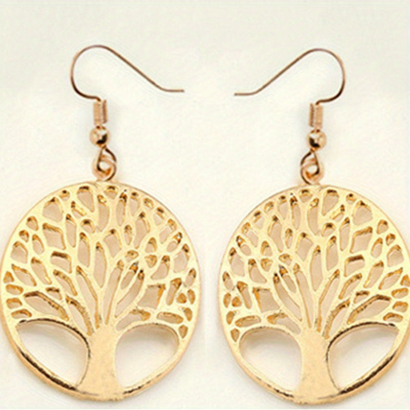 Tree Of Life Pendant Necklace Earring Set Wedding Jewelry Gift