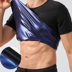 Men's Sauna Shirt Short Sleeve Weight Loss Sweat Body Shaper Sauna Top