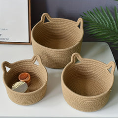 Cat Ear Storage Basket for Office & Home Decor