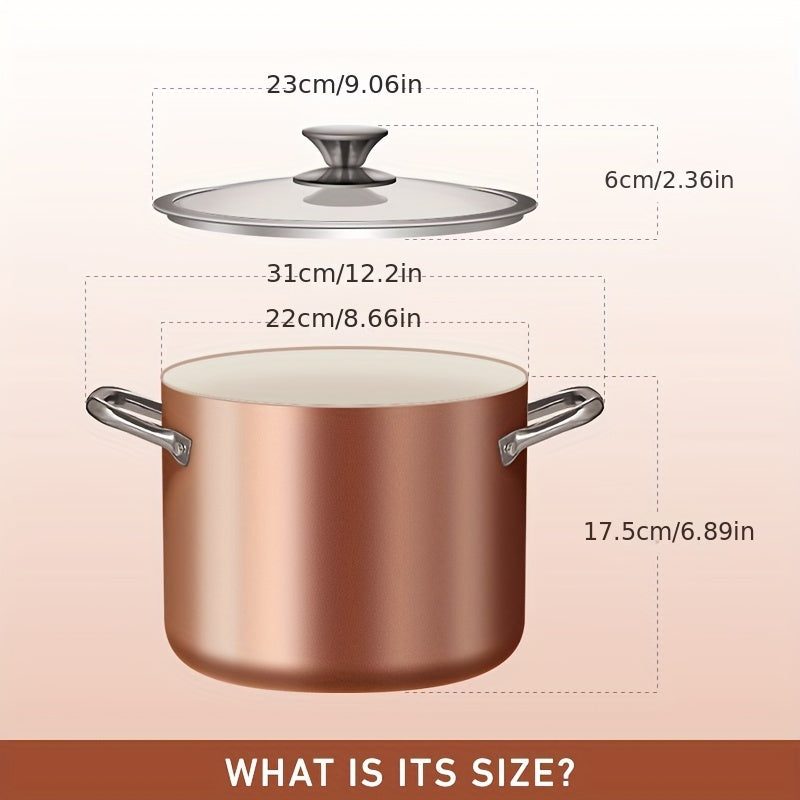 7 Qt Nonstick Soup Pasta Pot With Lid 22cm 7.08in