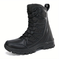 Boy's Waterproof High Top Tactical Work Boots for Hiking