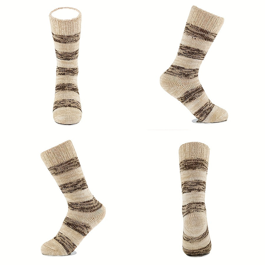 Colorblock Crew Socks Warm & Comfy Mid Tube Stockings
