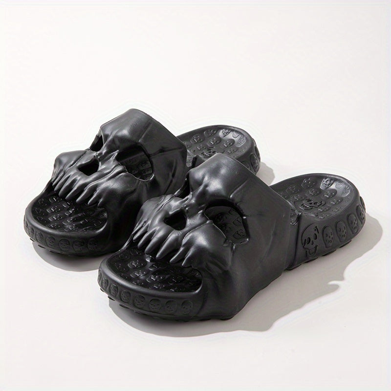 Men's Skull Novelty Platform Slides Non Slip Comfortable Cloud Slides