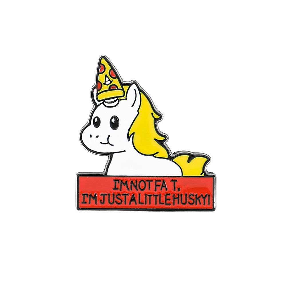 Unicorn Alphabet Metal Brooch For Holiday Gift