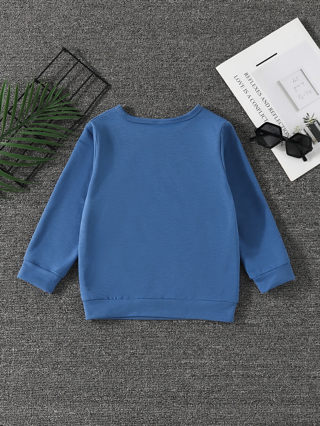 TRUCKS Letter Print Boys Casual Sweatshirt Long Sleeve Crew Neck Tops