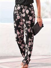 Women's Plus Floral Print High Waist Harem Trousers