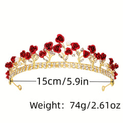 Faux Pearl Rhinestone Tiara Wedding Hair Accessory