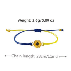 Sunflower Rope Bracelets for Women - Friendship Braided Bracelet