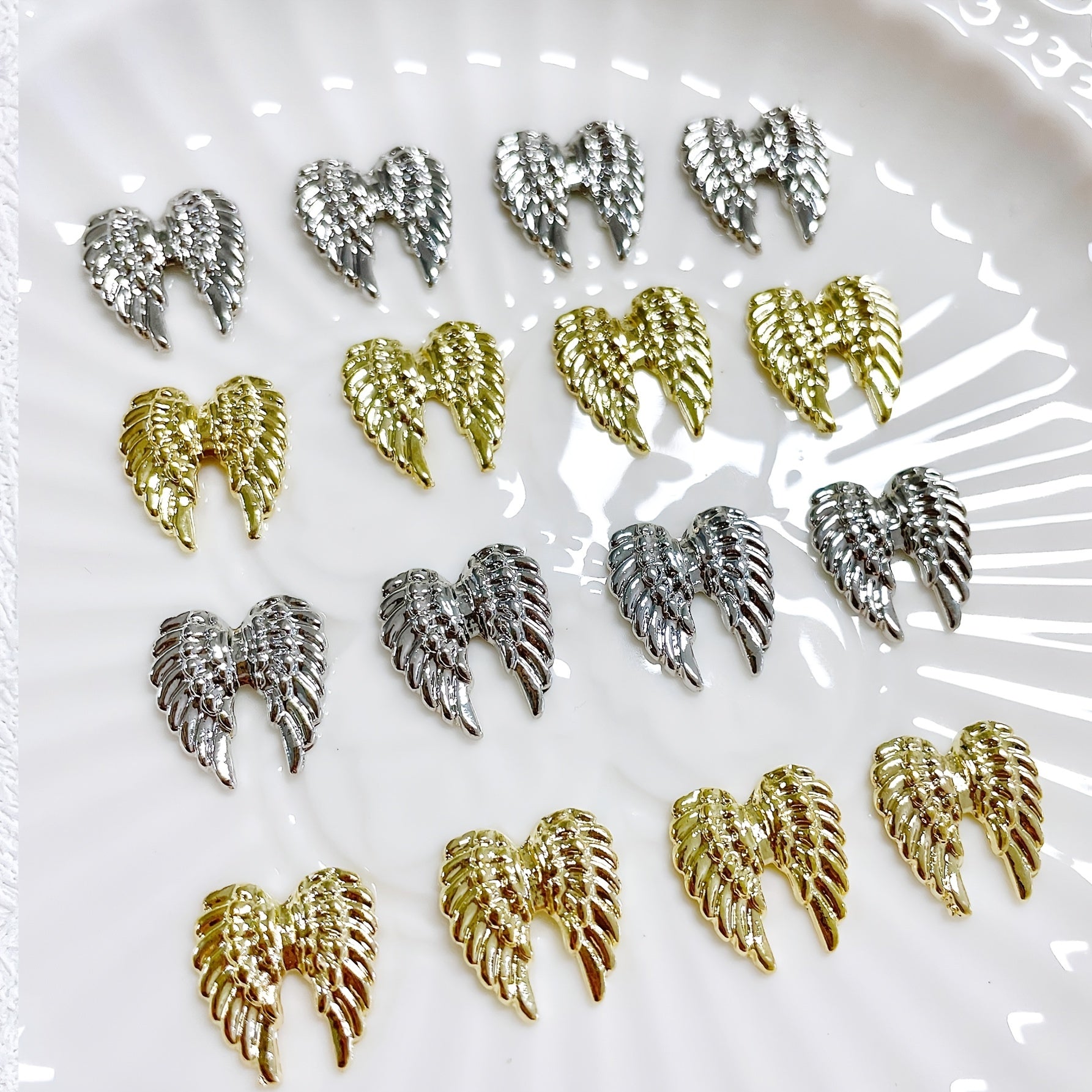 10pc Angel Devil's Wing Nail Charms for DIY or Salons