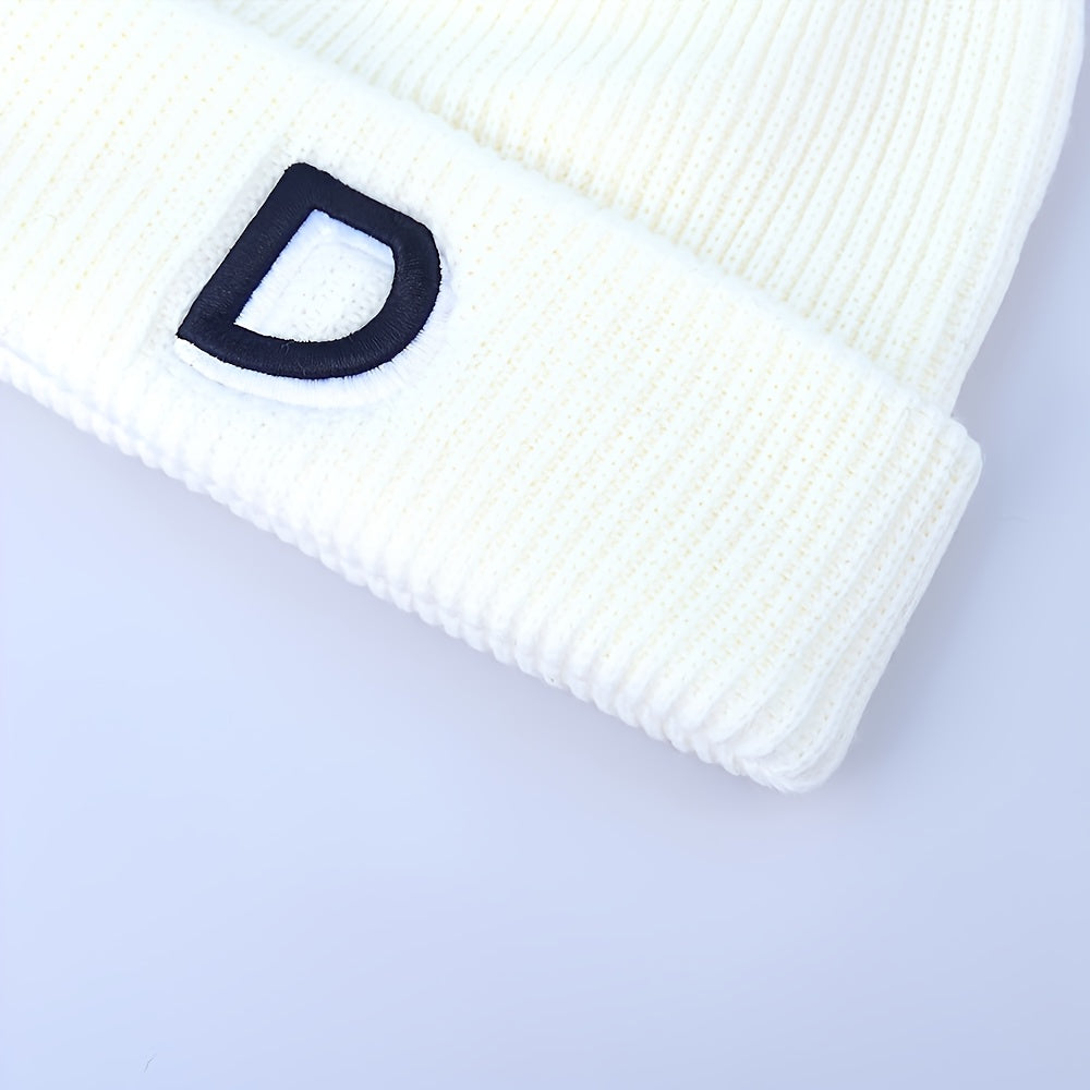 D Embroidered Knitted Hat Men Beanie Hat