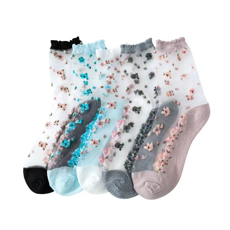 Breathable Floral Low Cut Ankle Socks Women's Stockings