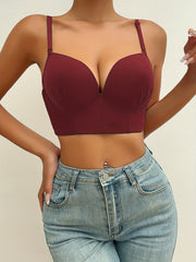 Solid T Shirt Bra Comfy Push Up Bra Women's Lingerie