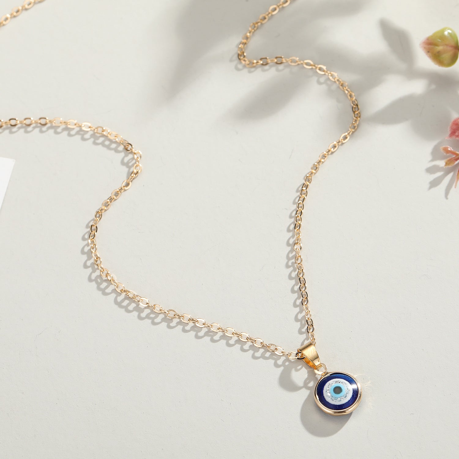Devil's Eye Shape Pendant Necklace Adjustable Clavicle Chain