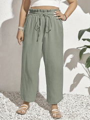  Wide Leg Trousers Elastic High Rise Casual Pants