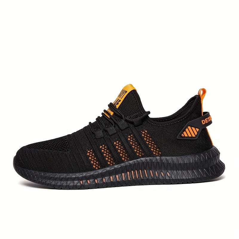 Men's Striped Walking Shoes Casual Outdoor Comfortable Lace up Sneakers