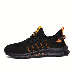 Men's Striped Walking Shoes Casual Outdoor Comfortable Lace up Sneakers