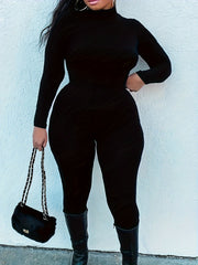  Women's Solid High Neck Jumpsuit
