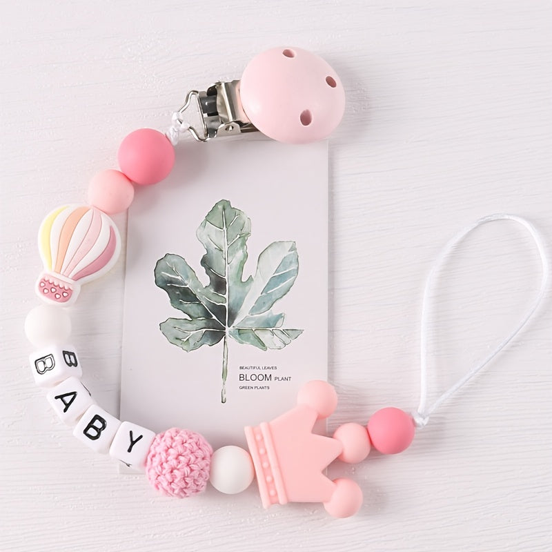 Silicone Hot Air Balloon Pacifier Clip Anti-drop Chain Holder