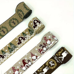 4.57m Christmas Wired Edge Ribbon Rustic Farmhouse Tree Craft Ribbon