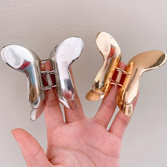 2pcs Metal Butterfly Hair Claw Nonslip Ponytail Holder