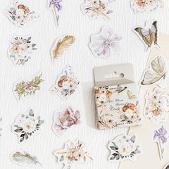 46pcs B137 Butterfly Series Sticker Boxed Full blown Flowers Falling