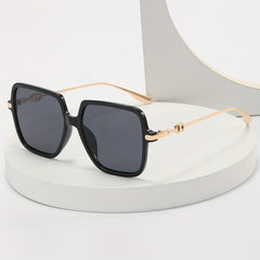 Square Frame Sunglasses Metal Temple Glasses UV400