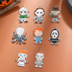 8pcs Cartoon Anime Pendant Set Keychain Necklace Earrings Bracelet Anklet