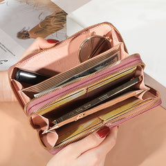 Large Capacity Zipper Coin Purse Clutch Bag with Wristband