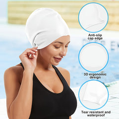 Silicone Swimming Cap for Long Hair Waterproof Swim Accessory