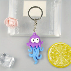Men's Ocean Series Cartoon Octopus Sea Jellyfish Keychain