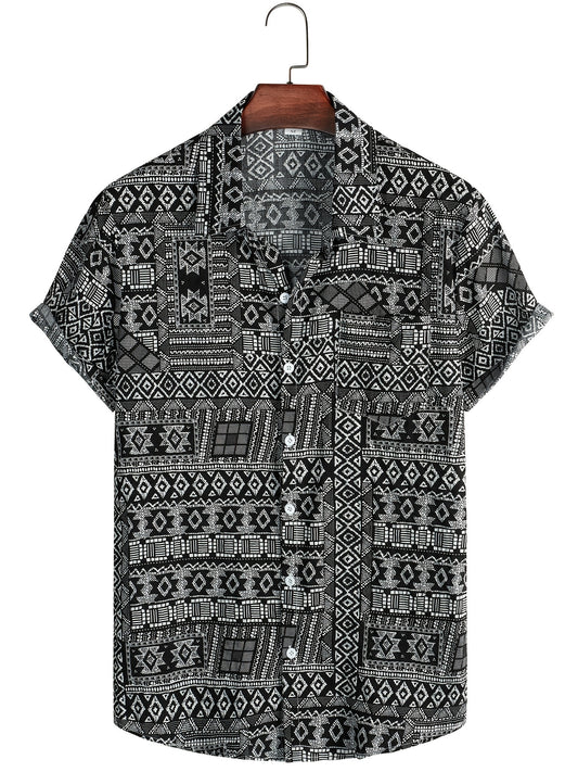 Men's Boho Style Short Sleeve Shirt for Spring/Summer