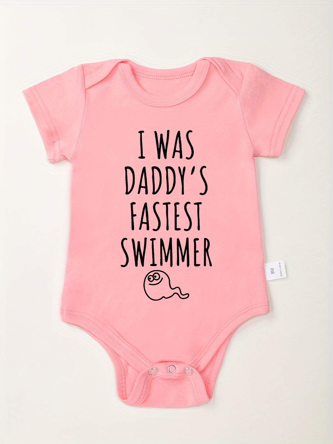 Baby Boys Fastest Swimmer Print Romper For Summer