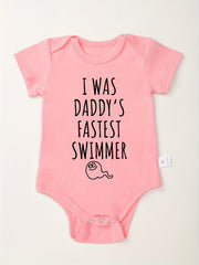 Baby Boys Fastest Swimmer Print Romper For Summer