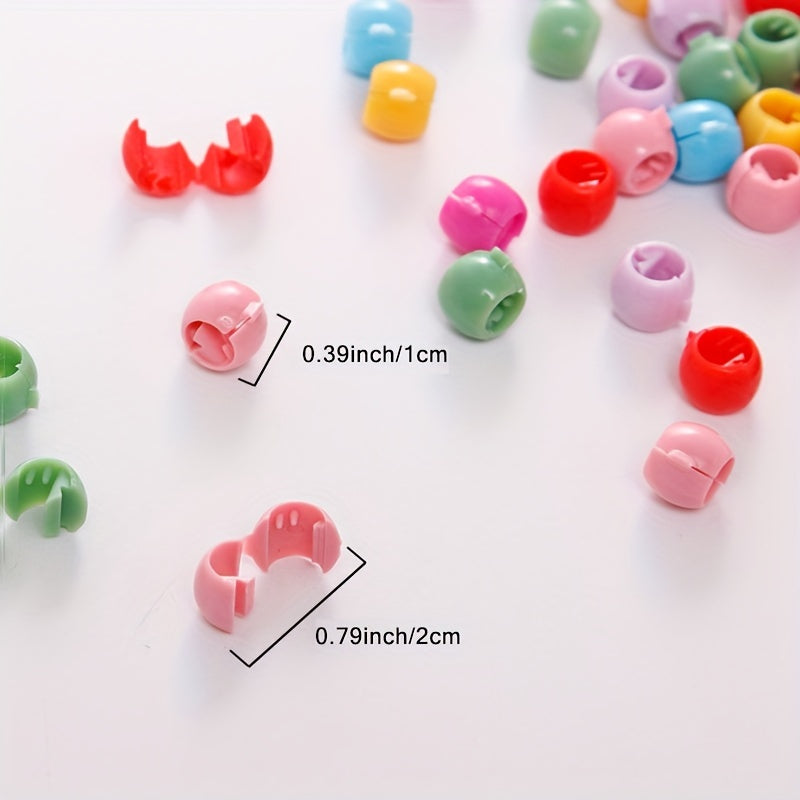 50pcs Mini Hair Claw Clip Plastic Braid Bead Head Ornament for Baby Girls